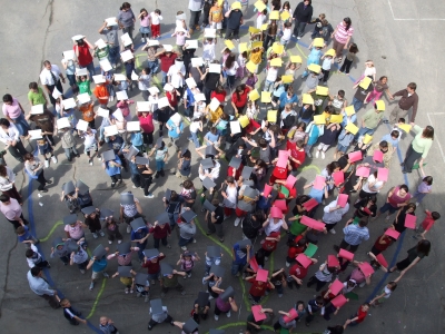 St. David Catholic School Celebrates Aboriginal Culture and Heritage by Forming a Human Medicine Wheel