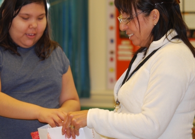 St. David Catholic Elementary School Students Creating Cultural Crafts