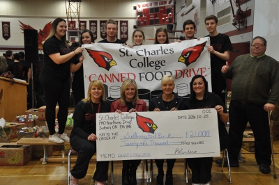 The sky is the limit for canned food collecting at St. Charles College