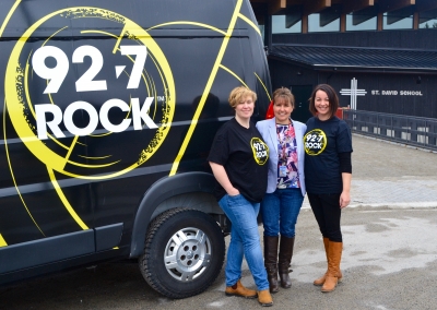 St. David School staff thanks 92.7 Rock and A & W