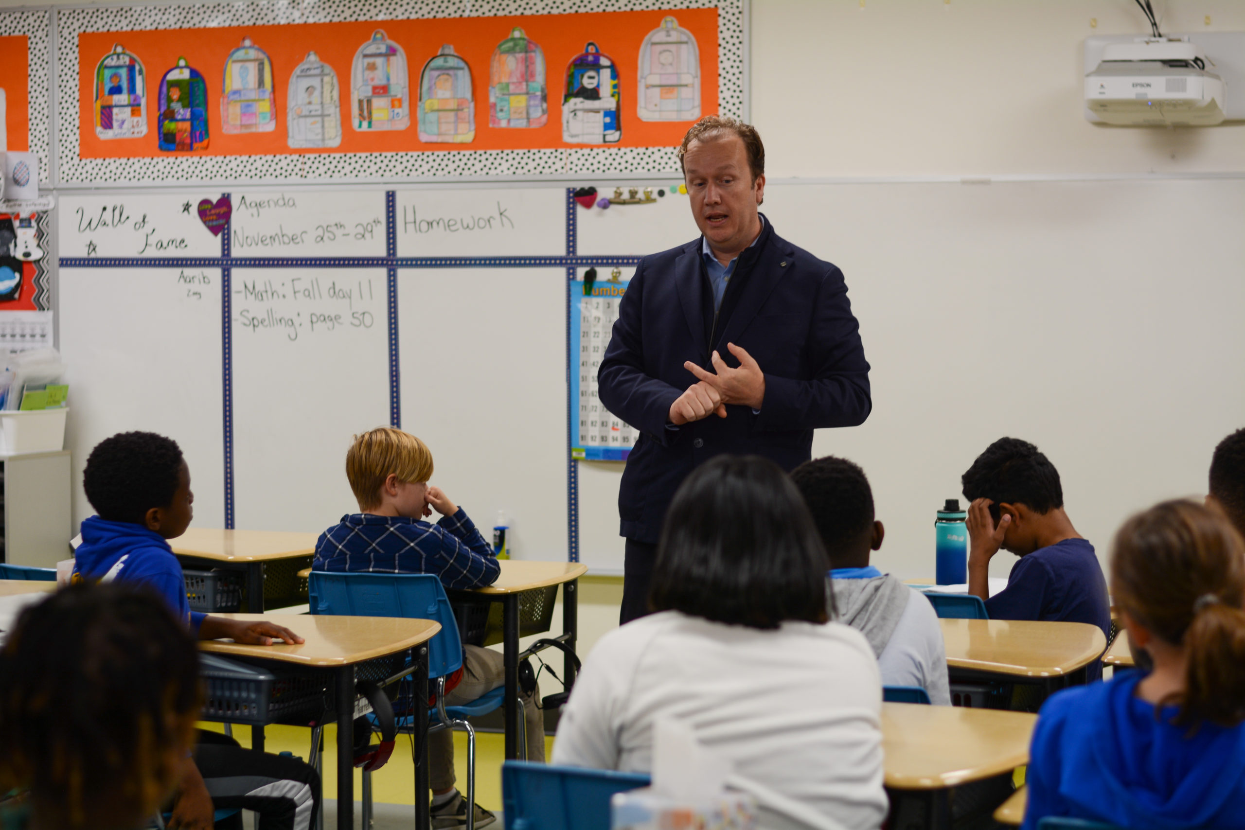 Students at St. David Catholic Elementary School Welcome Mayor Paul Lefebvre to the Classroom 